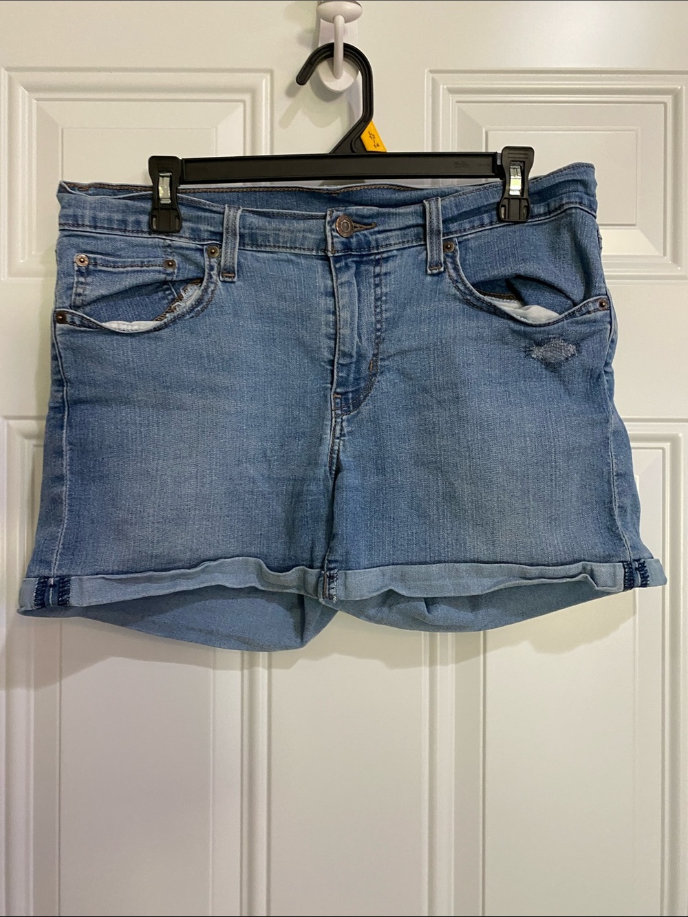 Levi's Light Blue Cuffed Denim Shorts
